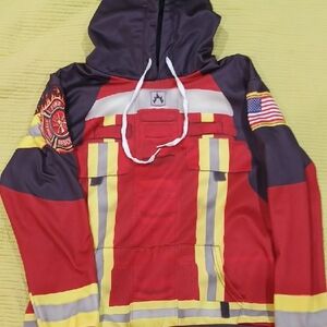 Firefighter Jacket Hoodie- Red and Yellow